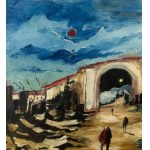 Antonio Bertè, Street with figures - Antonio Bertè