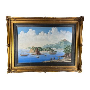 ANONIMO, Seascape with the Island of Procida and boats