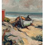 A. Avitabile, Seaside view with a beached boat - A. Avitabile
