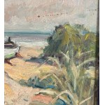A. Avitabile, Seaside view with a beached boat - A. Avitabile