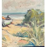 A. Avitabile, Seaside view with a beached boat - A. Avitabile