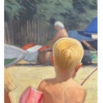 UNIDENTIFIED SIGNATURE, Children playing by the seashore