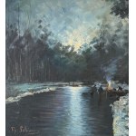 SCUOLA ITALIANA, Landscape with river and figures