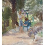 Eligio Finazzer Flori, Young woman reading in the park- Eligio Finazzer Flori