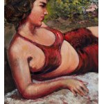 UNIDENTIFIED SIGNATURE, Portrait of a woman on a seashore