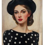ANONIMO, Portrait of a woman with a hat