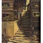ANONIMO, Landscape with houses and a small staircase