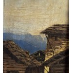 ANONIMO, Landscape with houses and a small staircase