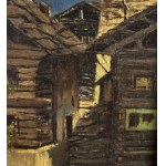 ANONIMO, Landscape with houses and a small staircase