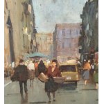 UNIDENTIFIED SIGNATURE, Street with a small market and figures