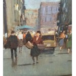 UNIDENTIFIED SIGNATURE, Street with a small market and figures