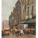 UNIDENTIFIED SIGNATURE, Street with a small market and figures