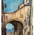 ANTONIO ASTURI, Seaside view with boats ashore - ANTONIO ASTURI