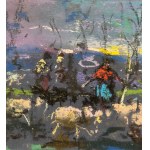 R.CARIGNANI, Landscape with a flock - R. CARIGNANI