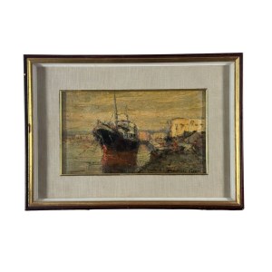 Francesco Filosa, Coastal view with a boat - Francesco Filosa
