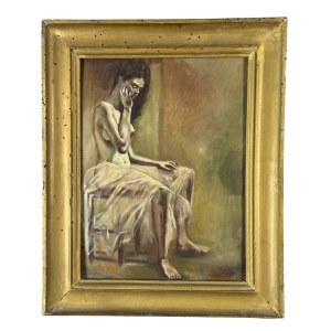 UNIDENTIFIED SIGNATURE, Seated Nude Woman