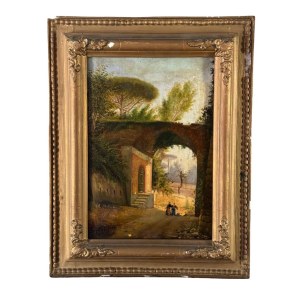 SCUOLA NAPOLETANA, Country lane with a bridge