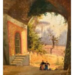 SCUOLA NAPOLETANA, Country lane with a bridge