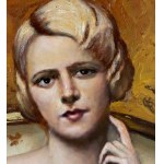 ANONIMO, Portrait of a woman on a sofa
