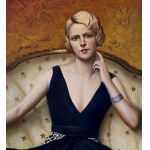 ANONIMO, Portrait of a woman on a sofa