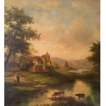 UNIDENTIFIED SIGNATURE, Landscape with cattle