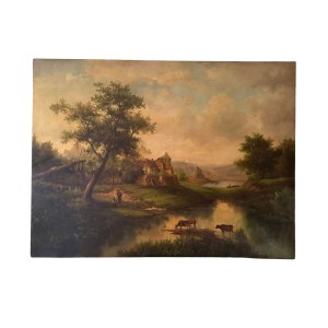 UNIDENTIFIED SIGNATURE, Landscape with cattle