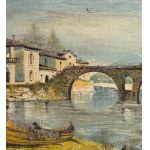 UNIDENTIFIED SIGNATURE, River with a bridge