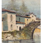 UNIDENTIFIED SIGNATURE, River with a bridge