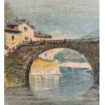 UNIDENTIFIED SIGNATURE, River with a bridge