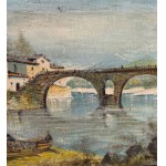 UNIDENTIFIED SIGNATURE, River with a bridge