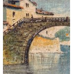 UNIDENTIFIED SIGNATURE, River with a bridge