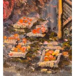 UNIDENTIFIED SIGNATURE, Neapolitan street with a small market