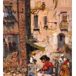 UNIDENTIFIED SIGNATURE, Neapolitan street with a small market