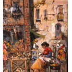 UNIDENTIFIED SIGNATURE, Neapolitan street with a small market