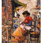 UNIDENTIFIED SIGNATURE, Neapolitan street with a small market