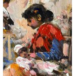 UNIDENTIFIED SIGNATURE, Neapolitan street with a small market