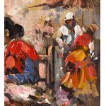 UNIDENTIFIED SIGNATURE, Neapolitan street with a small market