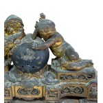 Antique gilded and chased bronze clock