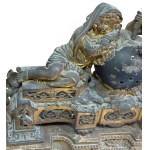 Antique gilded and chased bronze clock