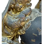 Antique gilded and chased bronze clock