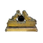 Antique gilded and chased bronze clock