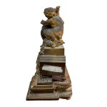 Antique gilded and chased bronze clock