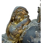 Antique gilded and chased bronze clock