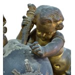 Antique gilded and chased bronze clock