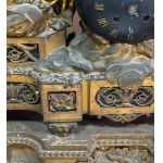 Antique gilded and chased bronze clock