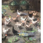 R.CARIGNANI, Interior with chickens - R. CARIGNANI