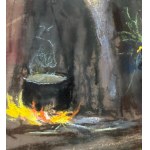 R.CARIGNANI, Interior with chickens - R. CARIGNANI