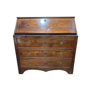 Drop-front chest of drawers with 3 drawers