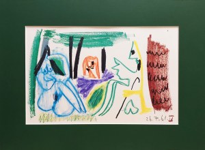 Pablo Picasso (1881-1973), z cyklu „Le Déjeuner sur l'herbe” (Obiady na trawie). Wariacje na temat „Śniadanie na trawie” E. Maneta
