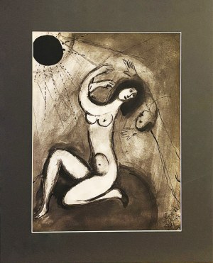 Marc Chagall (1887-1985 ), Le philosophe vindicatif (Mściwy Filozof) z cyklu ''Contes de Boccace'' (Dekameron Boccacia) 1950